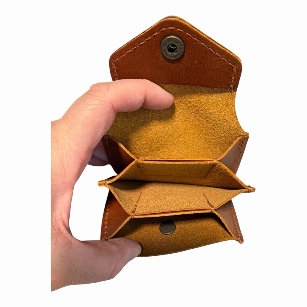 NEW Portland Leather Goods Mini Envelope Wallet Brown Cognac Leather - Picture 4 of 4